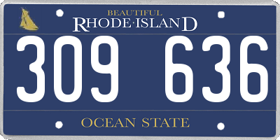 RI license plate 309636