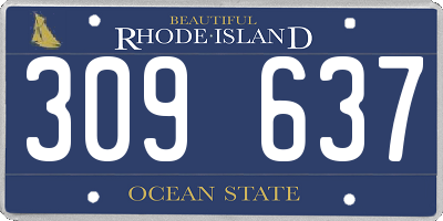 RI license plate 309637