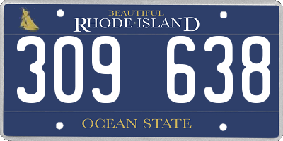 RI license plate 309638