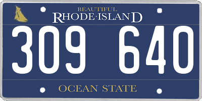 RI license plate 309640