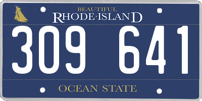 RI license plate 309641