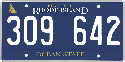 RI license plate 309642