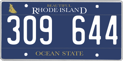 RI license plate 309644