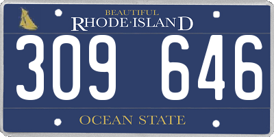 RI license plate 309646
