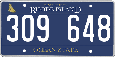 RI license plate 309648