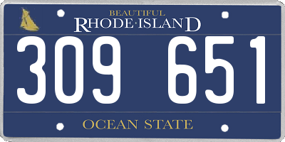 RI license plate 309651
