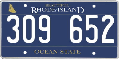 RI license plate 309652