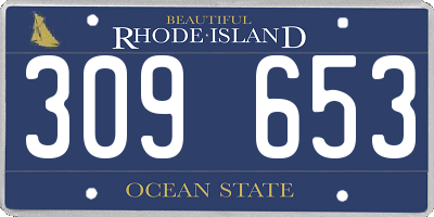 RI license plate 309653