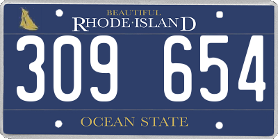RI license plate 309654