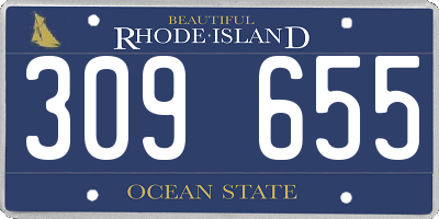 RI license plate 309655