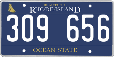 RI license plate 309656
