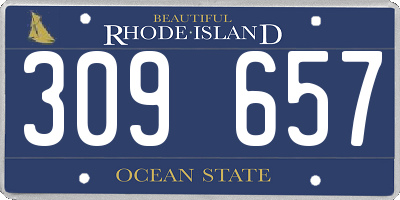 RI license plate 309657