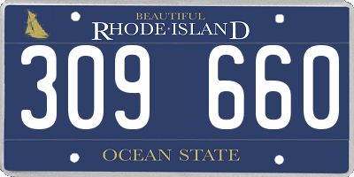RI license plate 309660