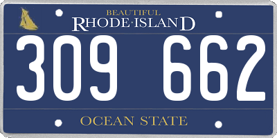 RI license plate 309662