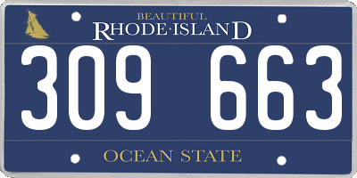 RI license plate 309663