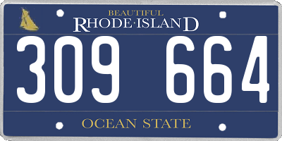 RI license plate 309664