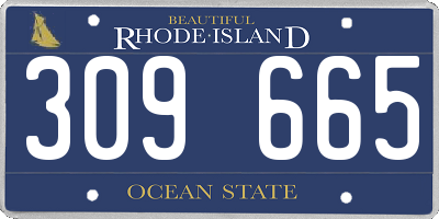 RI license plate 309665
