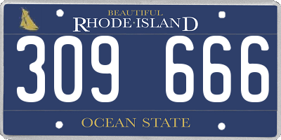 RI license plate 309666
