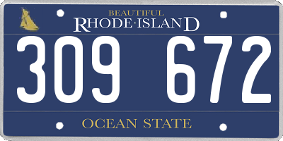 RI license plate 309672