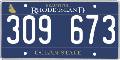 RI license plate 309673