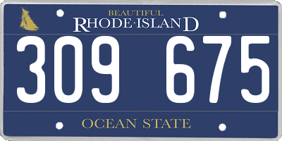 RI license plate 309675