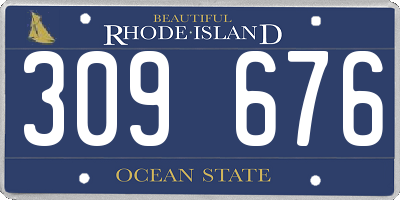 RI license plate 309676