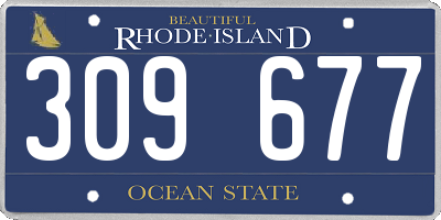 RI license plate 309677