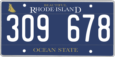 RI license plate 309678