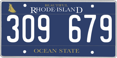 RI license plate 309679