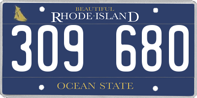 RI license plate 309680