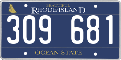 RI license plate 309681