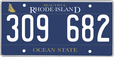RI license plate 309682