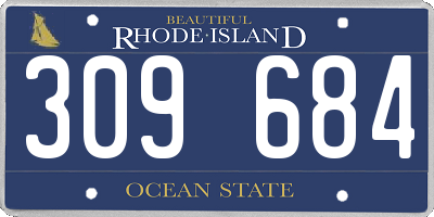 RI license plate 309684