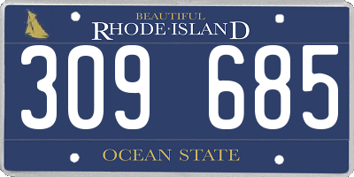 RI license plate 309685