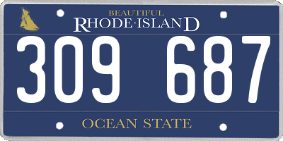 RI license plate 309687