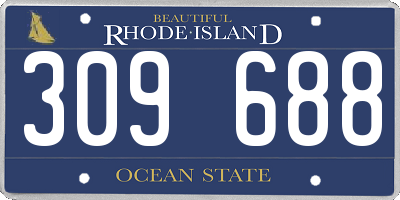 RI license plate 309688