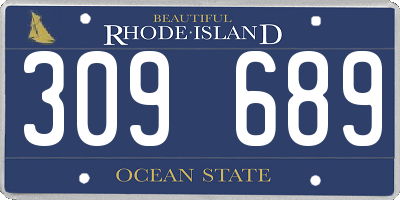 RI license plate 309689