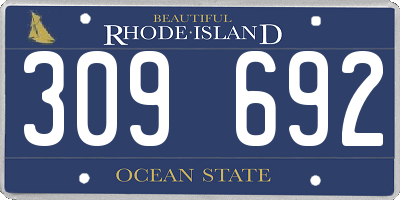 RI license plate 309692