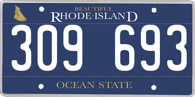 RI license plate 309693
