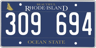 RI license plate 309694