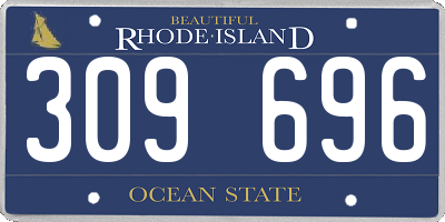 RI license plate 309696