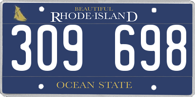 RI license plate 309698