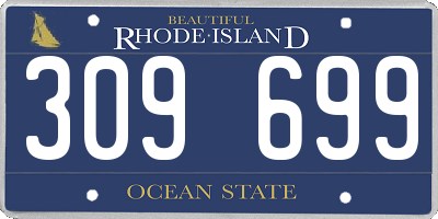 RI license plate 309699