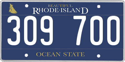 RI license plate 309700