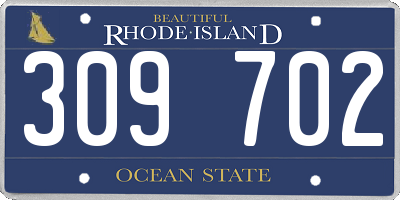 RI license plate 309702