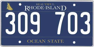RI license plate 309703
