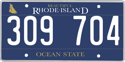 RI license plate 309704