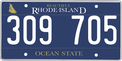 RI license plate 309705