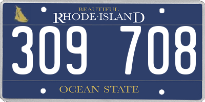 RI license plate 309708