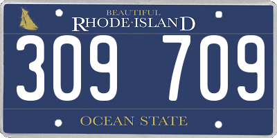 RI license plate 309709